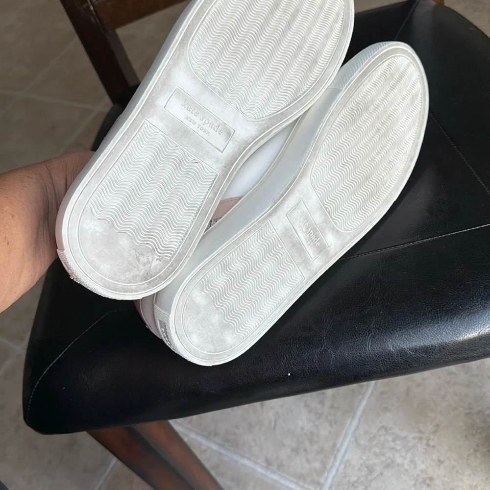 Kate Spade White and Pink Minimalist Sneakers
